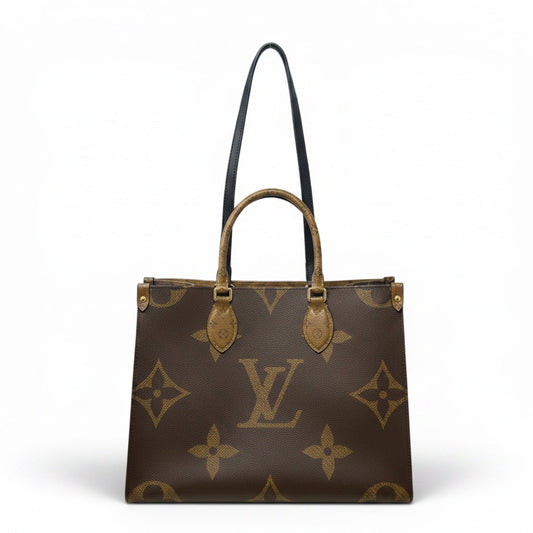 2022 On The Go Tote MM In Giant Monogram Canvas Luxury Designer By Louis Vuitton, Size: Medium