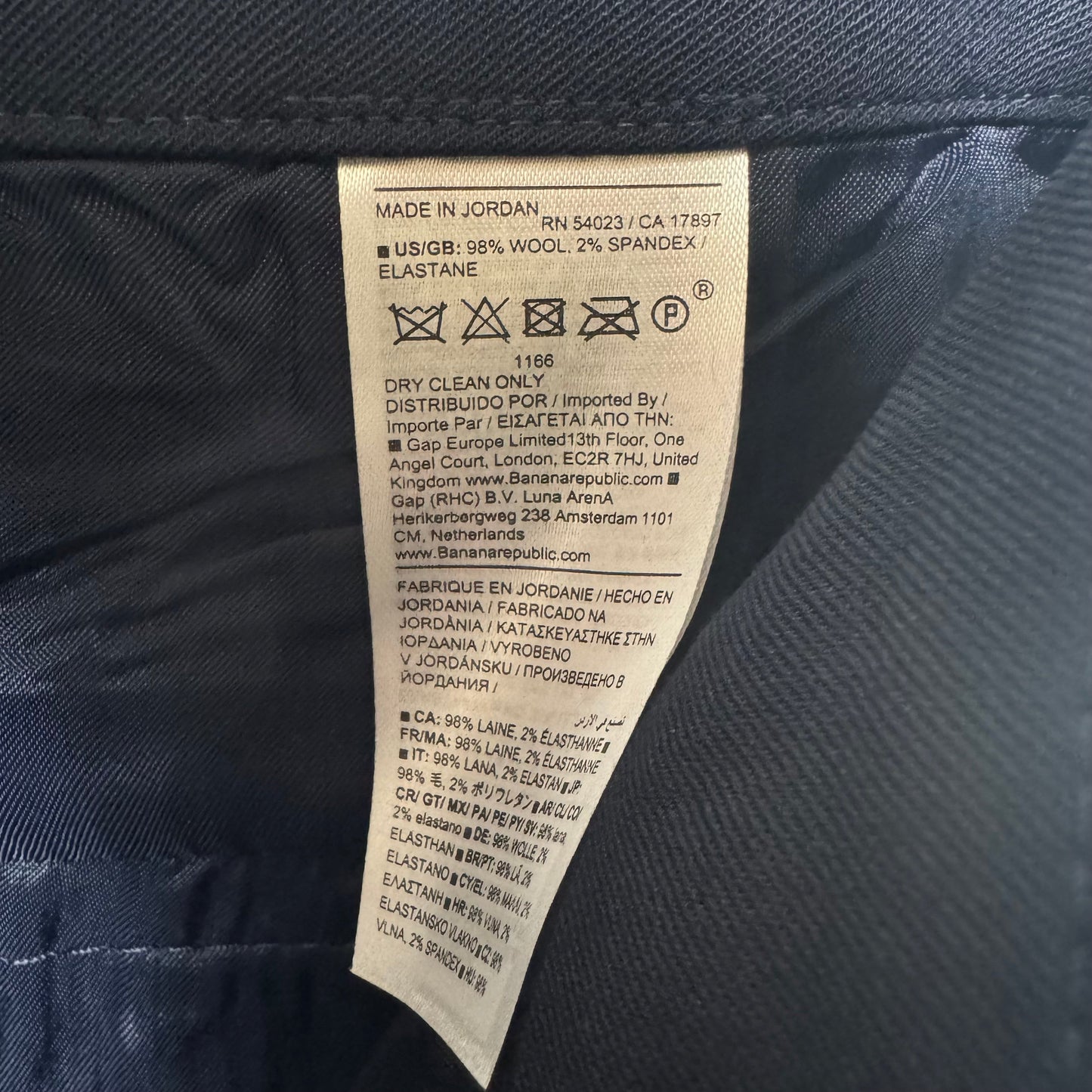 Slim Fit Wool Pants Dress By Banana Republic In Navy, Size: 6