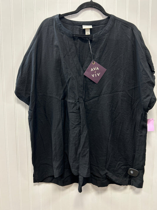 Top Ss By Ava & Viv In Black, Size:1X NWT