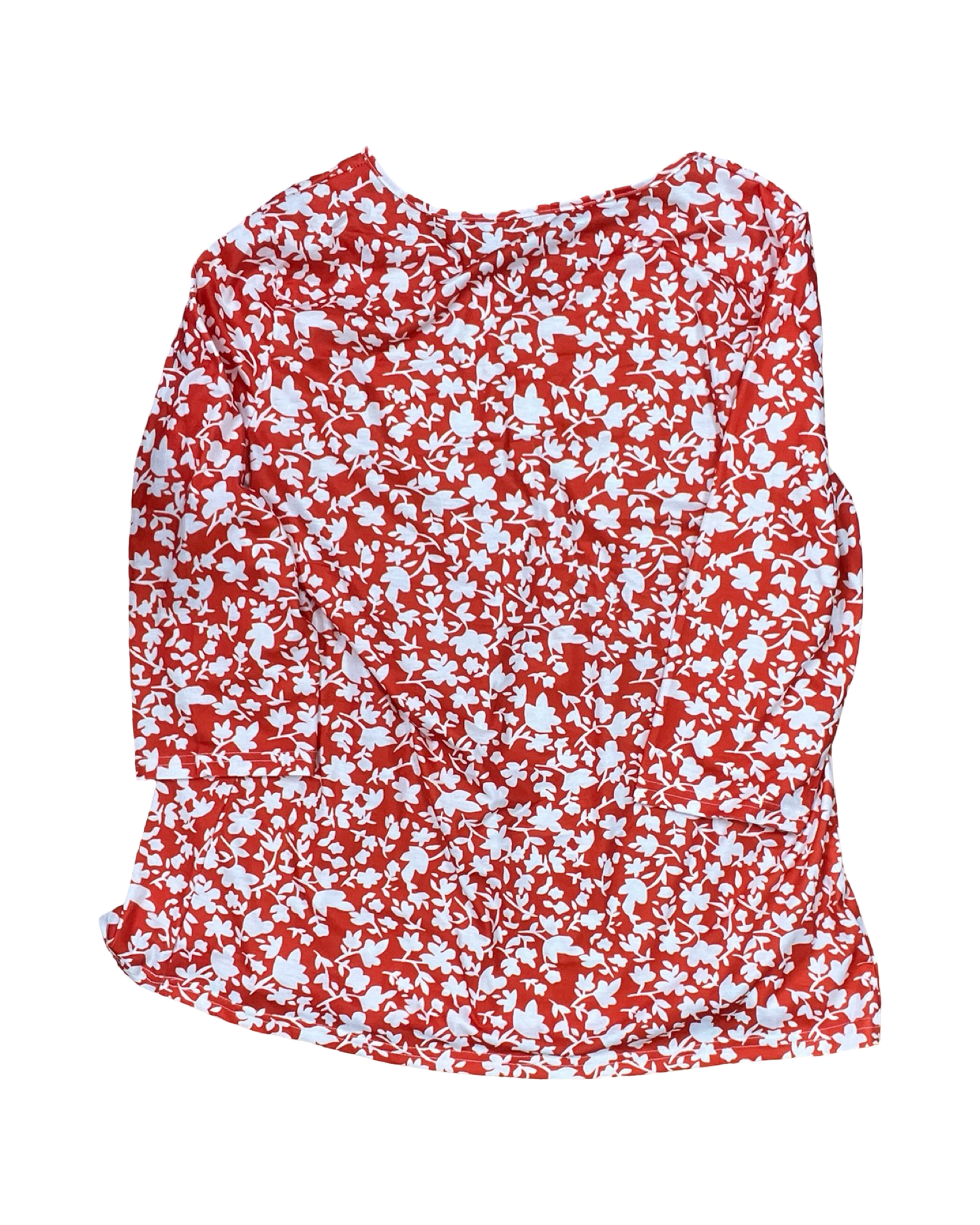 Top 3/4 Sleeve By Clothes Mentor In Red & White, Size:1X