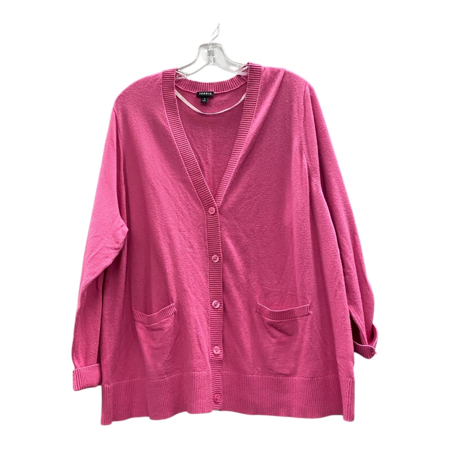 Sweater Cardigan By Torrid In Pink, Size:3X