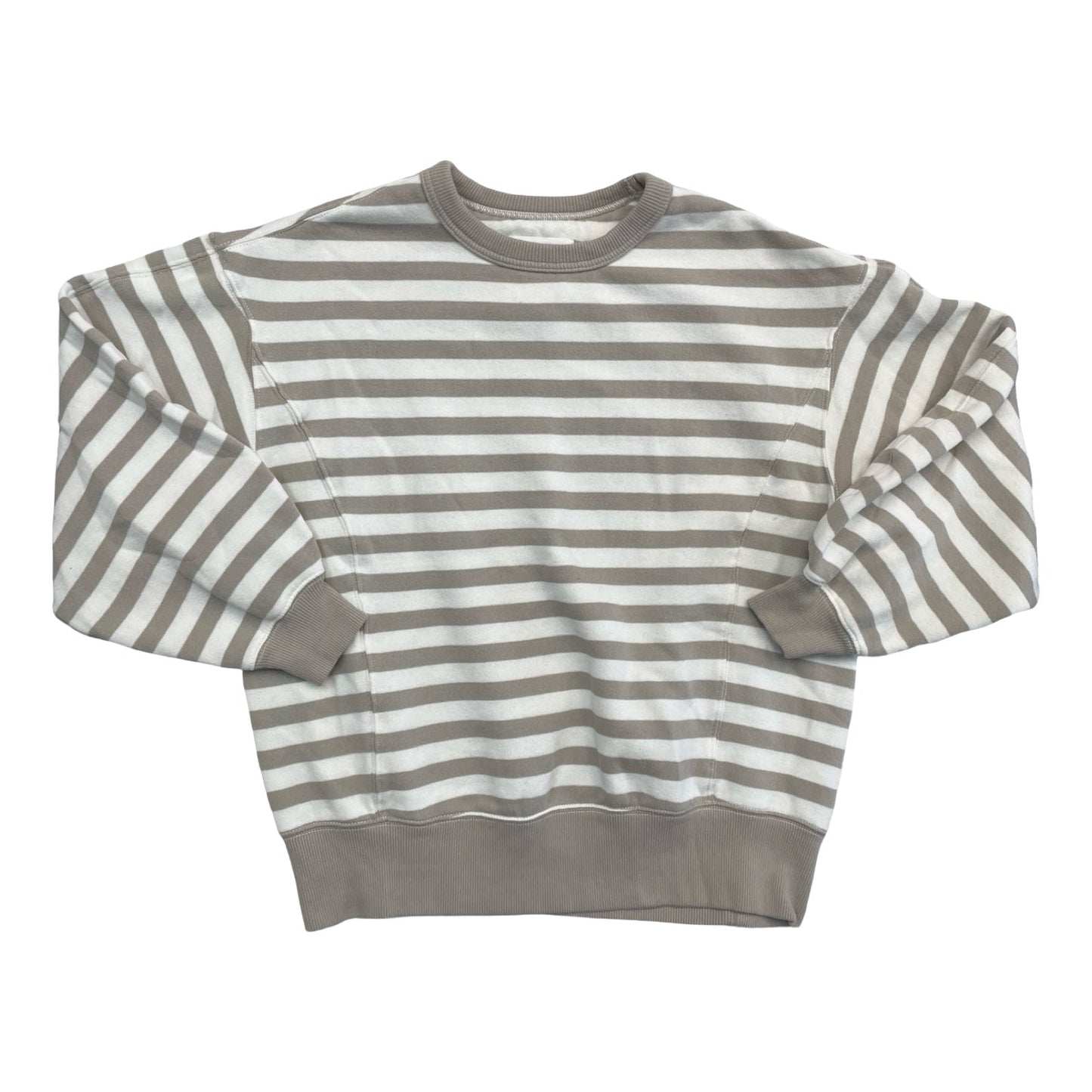 Sweatshirt Crewneck By Aerie In Tan & White, Size:Xxs