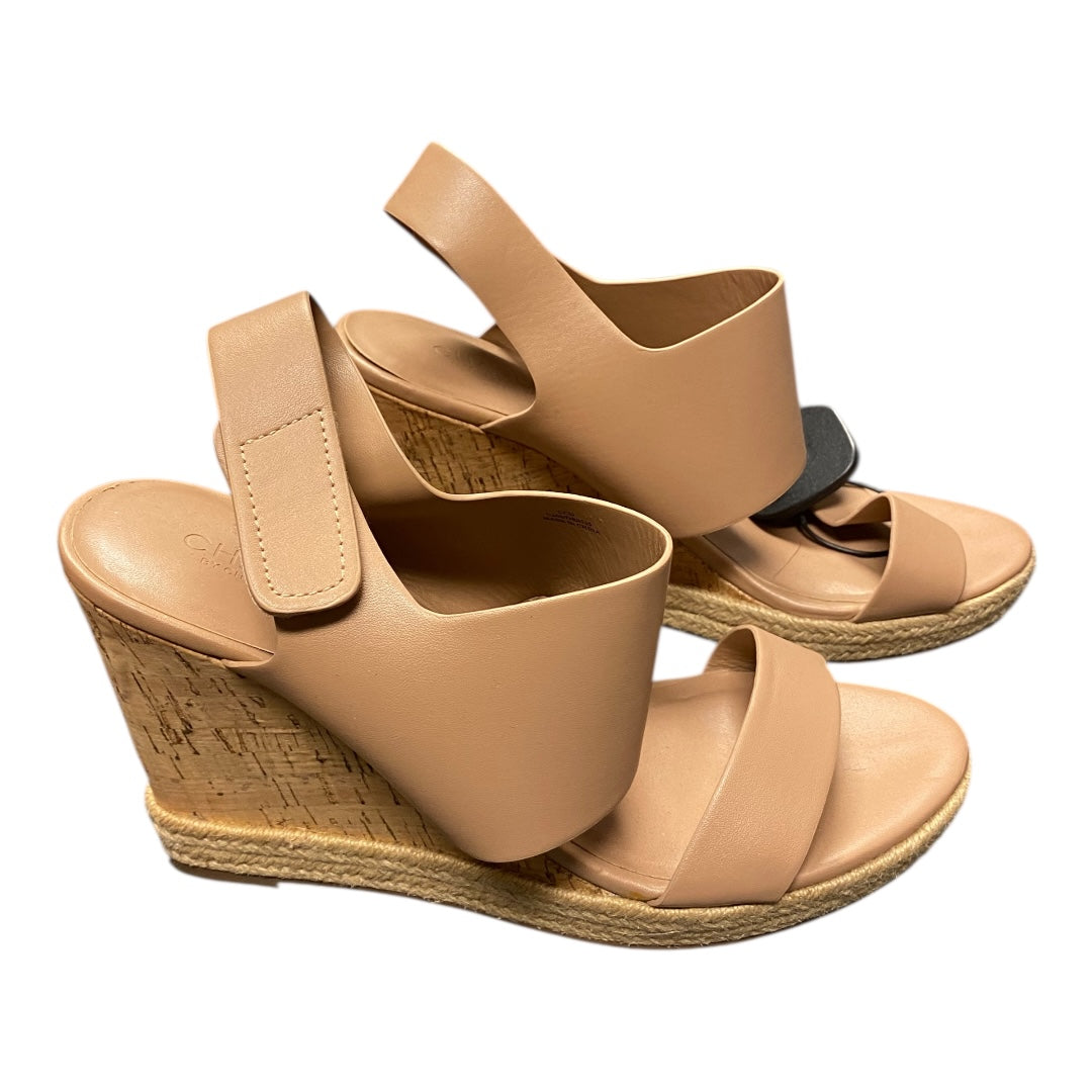Sandals Heels Wedge By Charles By Charles David In Tan, Size:10