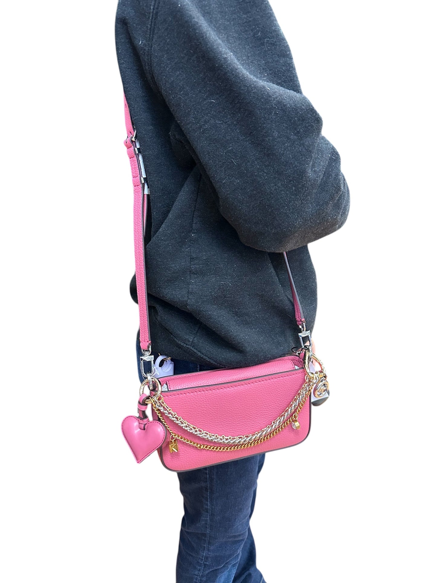Crossbody Designer By Michael Kors In Pink, Size:Small