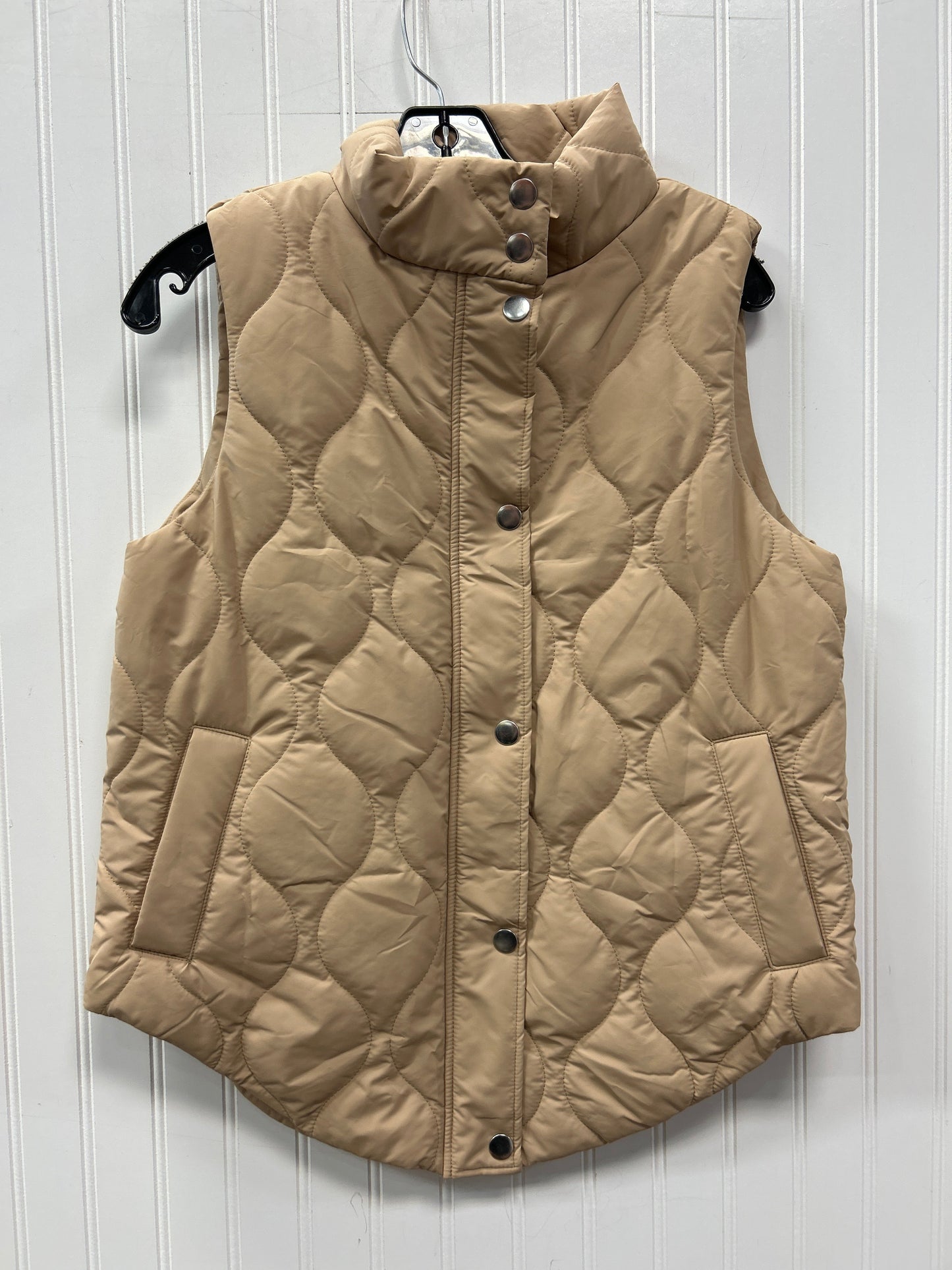 Vest Puffer & Quilted By Clothes Mentor In Tan, Size:S