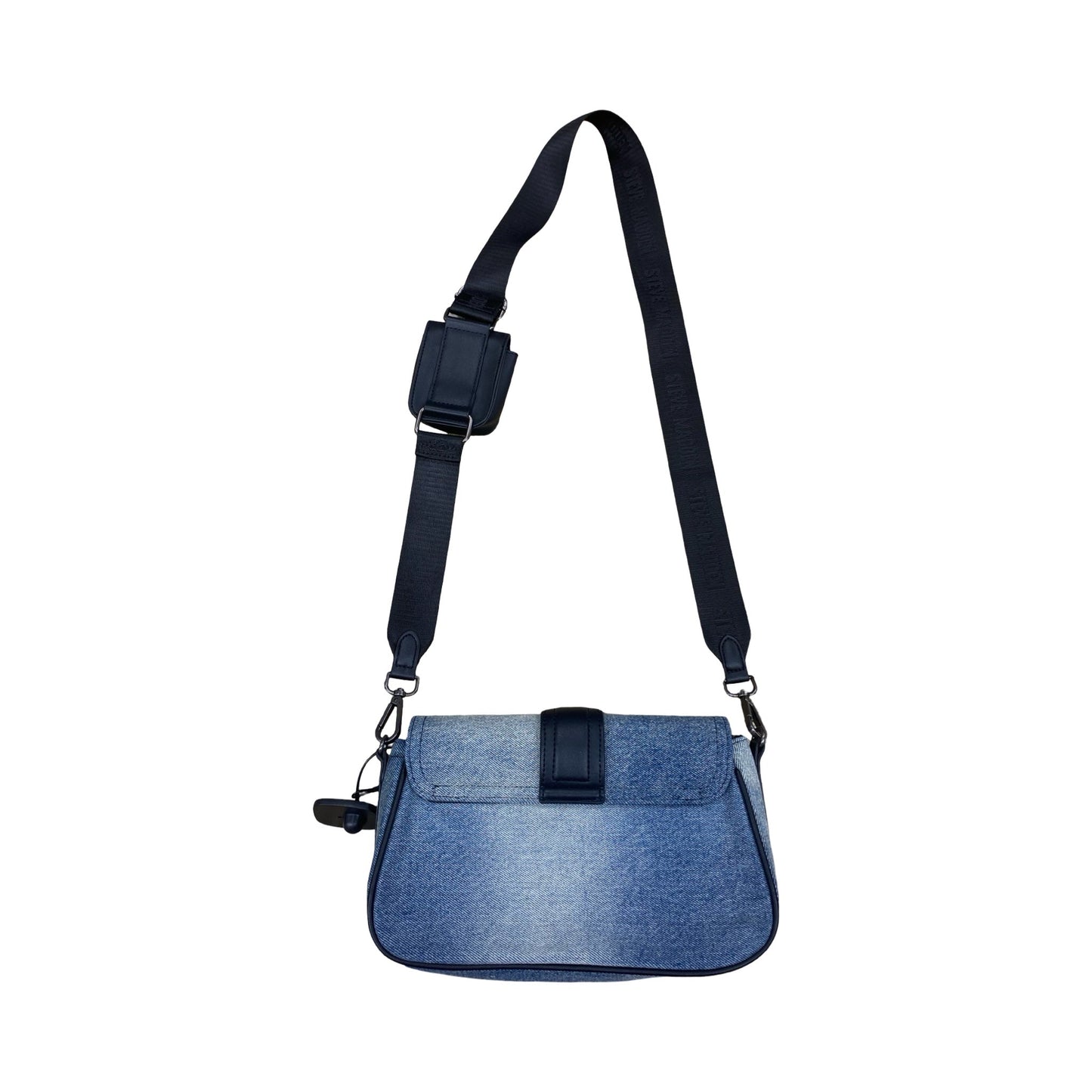 Handbag By Steve Madden In Blue Denim, Size:Medium