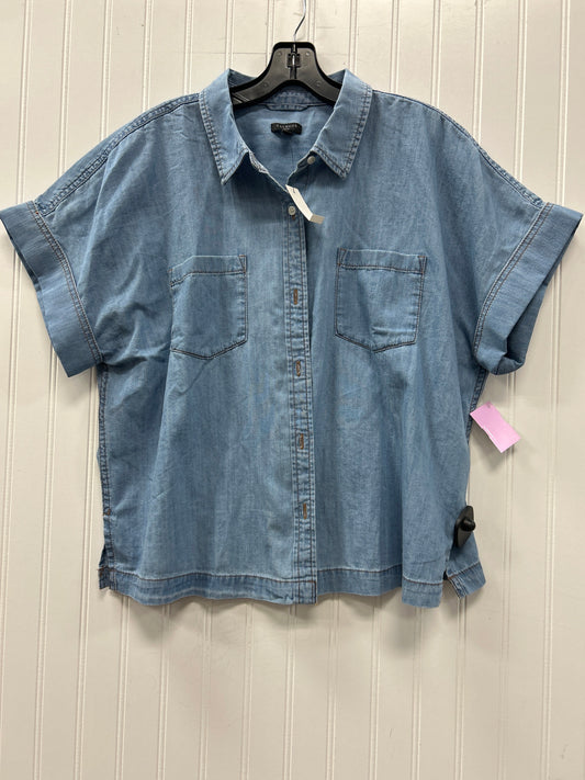 Blouse Ss By Talbots In Blue, Size:Xlp NWT
