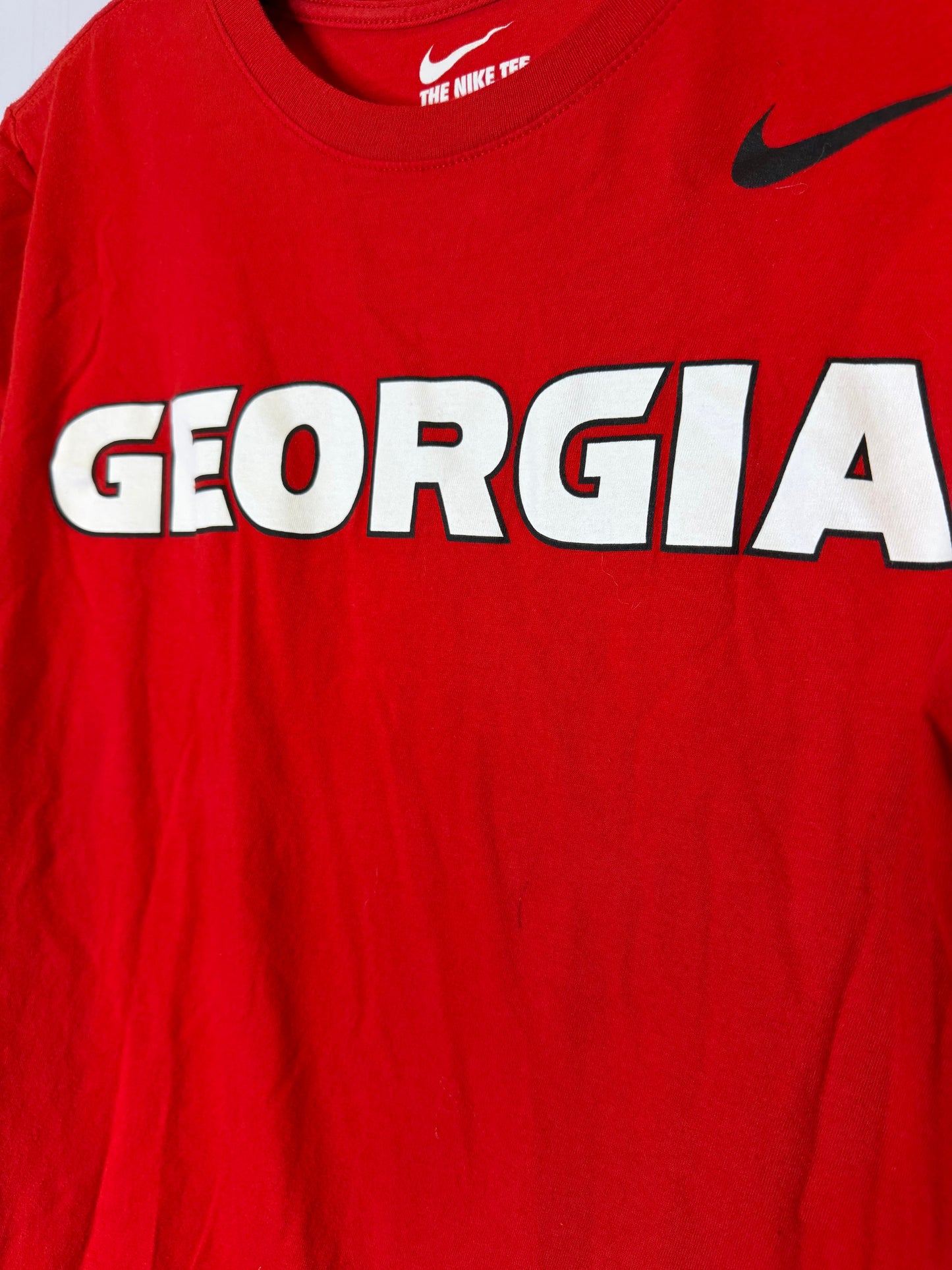 Athletic Top Short Sleeve By Nike In Red, Size: S