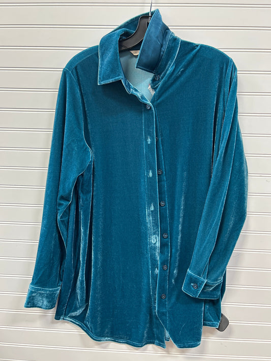 Blouse Ls By Soft Surroundings In Blue, Size:S