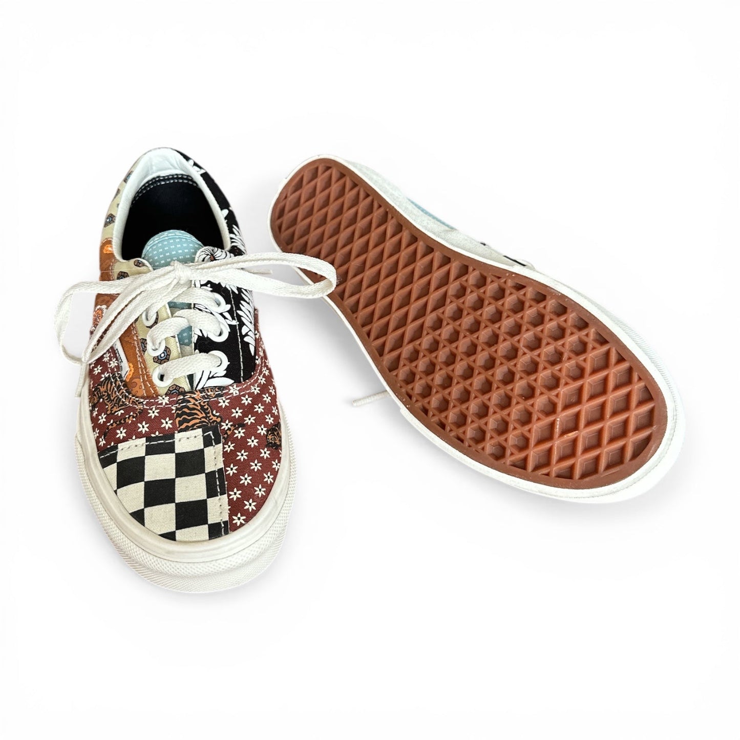 Shoes Sneakers By Vans In Blue & Brown, Size: 5.5