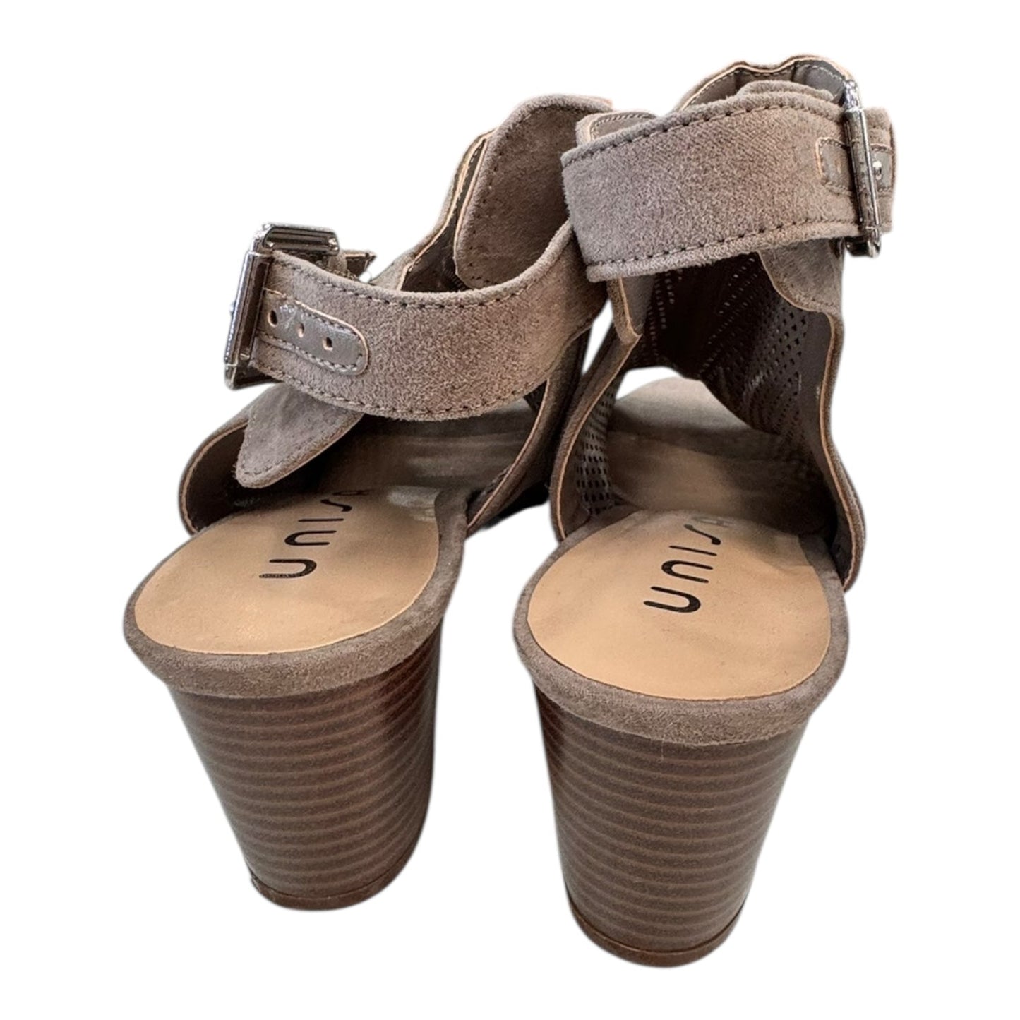 Sandals Heels Block By Unisa In Brown, Size:8.5