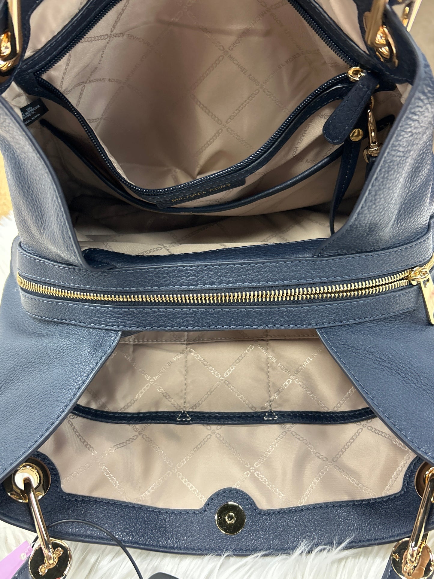 Handbag Designer By Michael Kors In Navy, Size:Medium