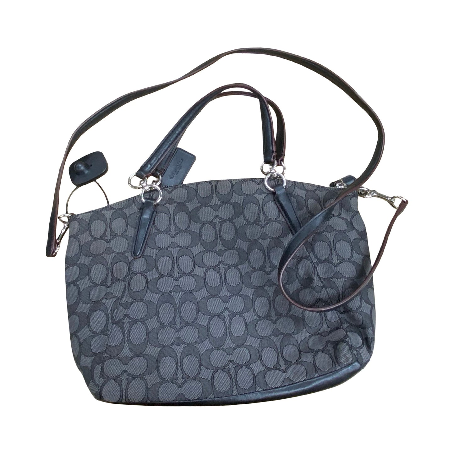Handbag Designer By Coach In Black & Grey, Size:Small