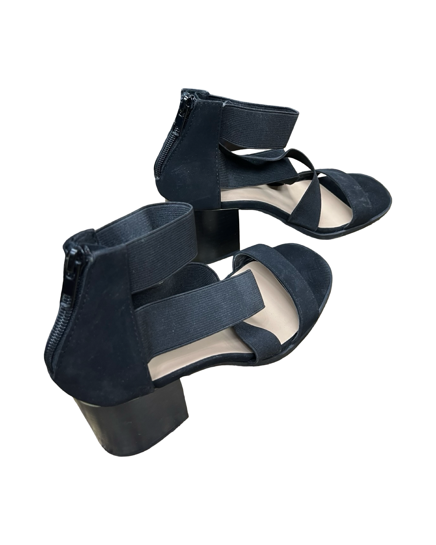 Sandals Heels Block By Solanz In Black, Size:6