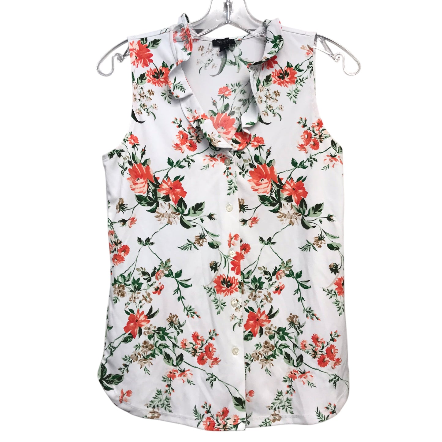 Top Sleeveless By Ann Taylor In Floral Print, Size:Xs