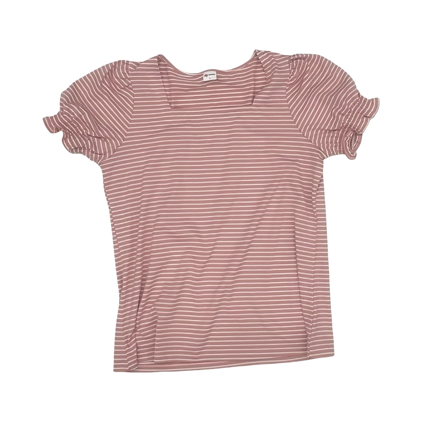 Top Ss By Clothes Mentor In Pink & White, Size:L