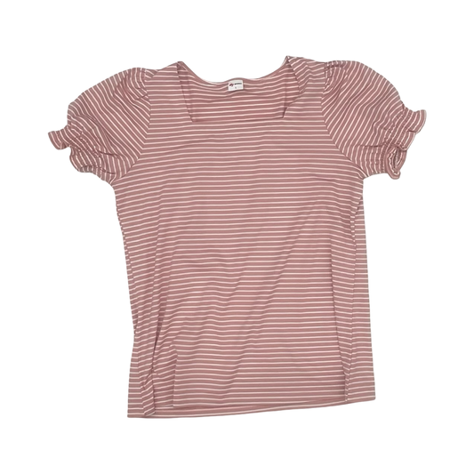Top Ss By Clothes Mentor In Pink & White, Size:L