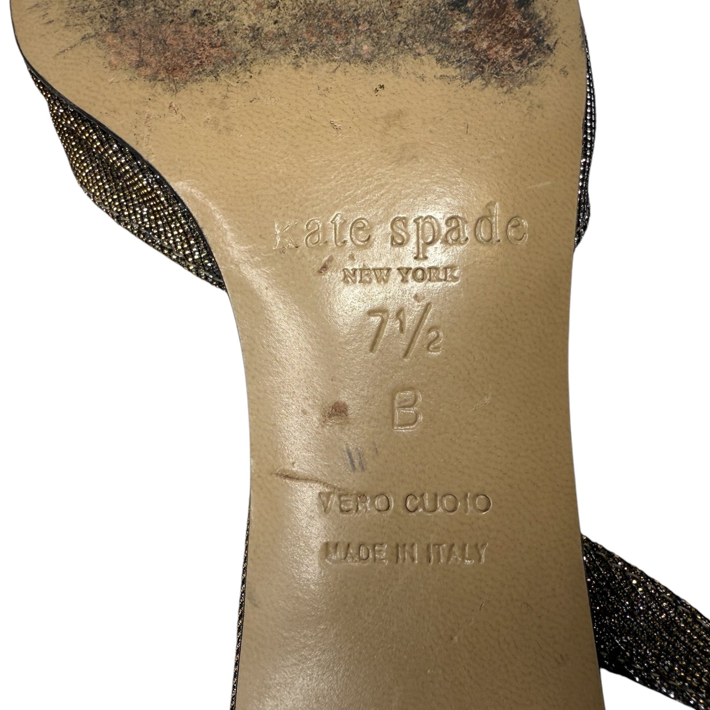 Veyda Slingback Kitten Heels Designer By Kate Spade In Gold, Size: 7.5