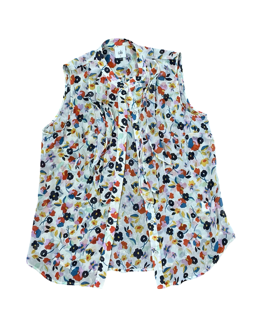 Top Sleeveless By Cabi In Multi, Size:M