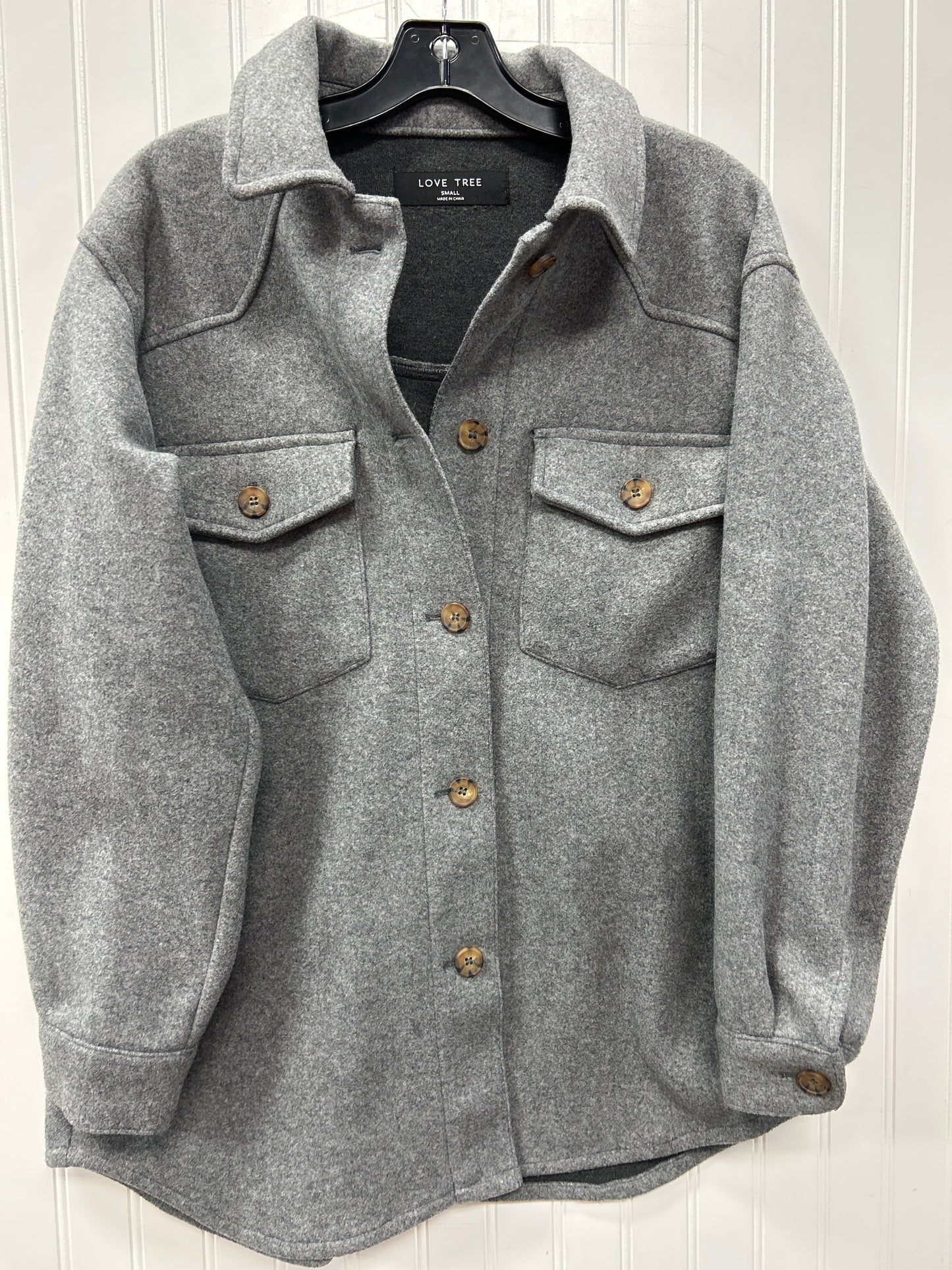Coat Wool By Love Tree In Grey, Size:S