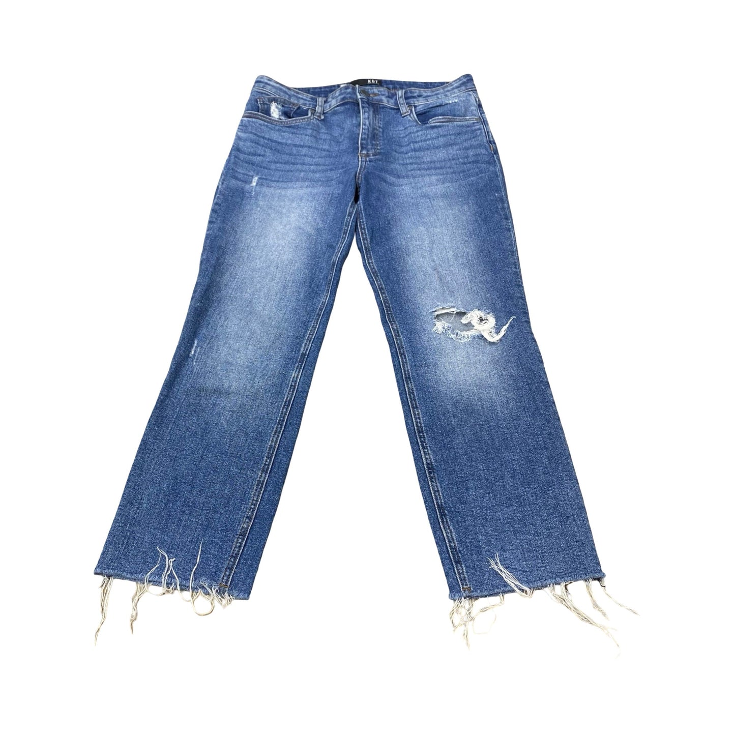 Jeans Straight By Kut In Blue Denim, Size:6
