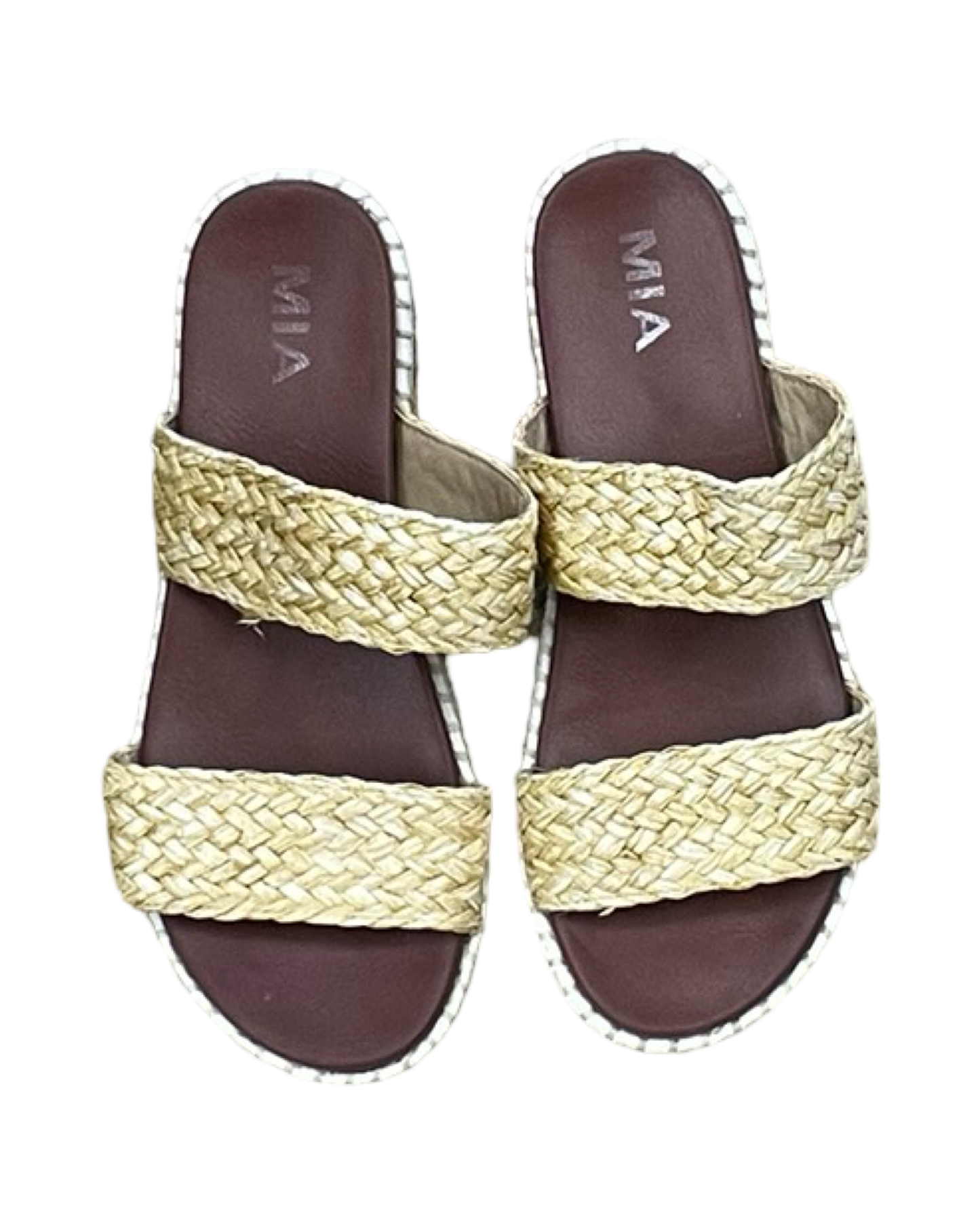 Sandals Heels Block By Mia In Yellow, Size:7.5