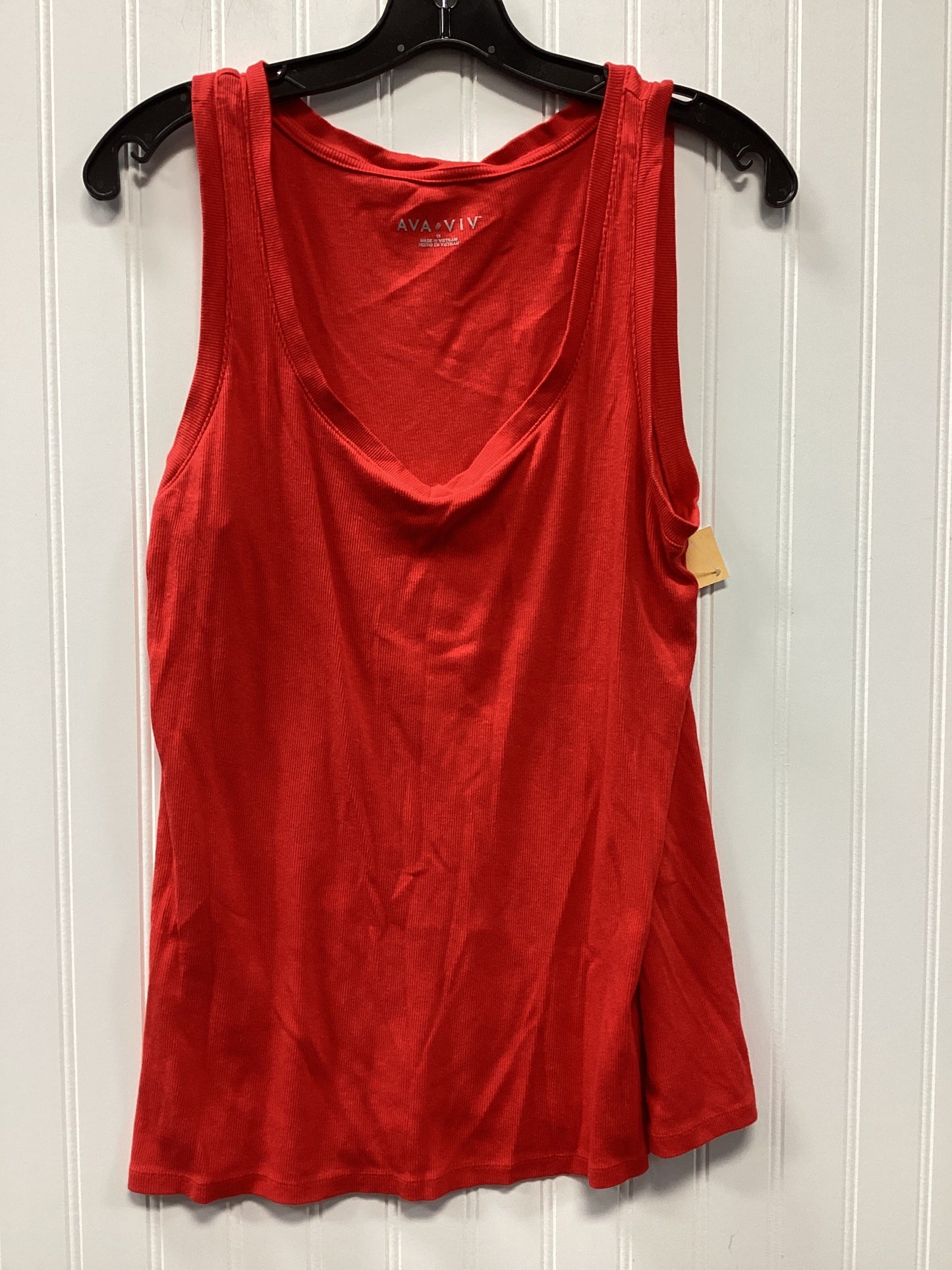 Tank Top By Ava & Viv In Red, Size:1X