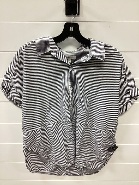 Blouse Ss By Calvin Klein In Blue & White, Size:S