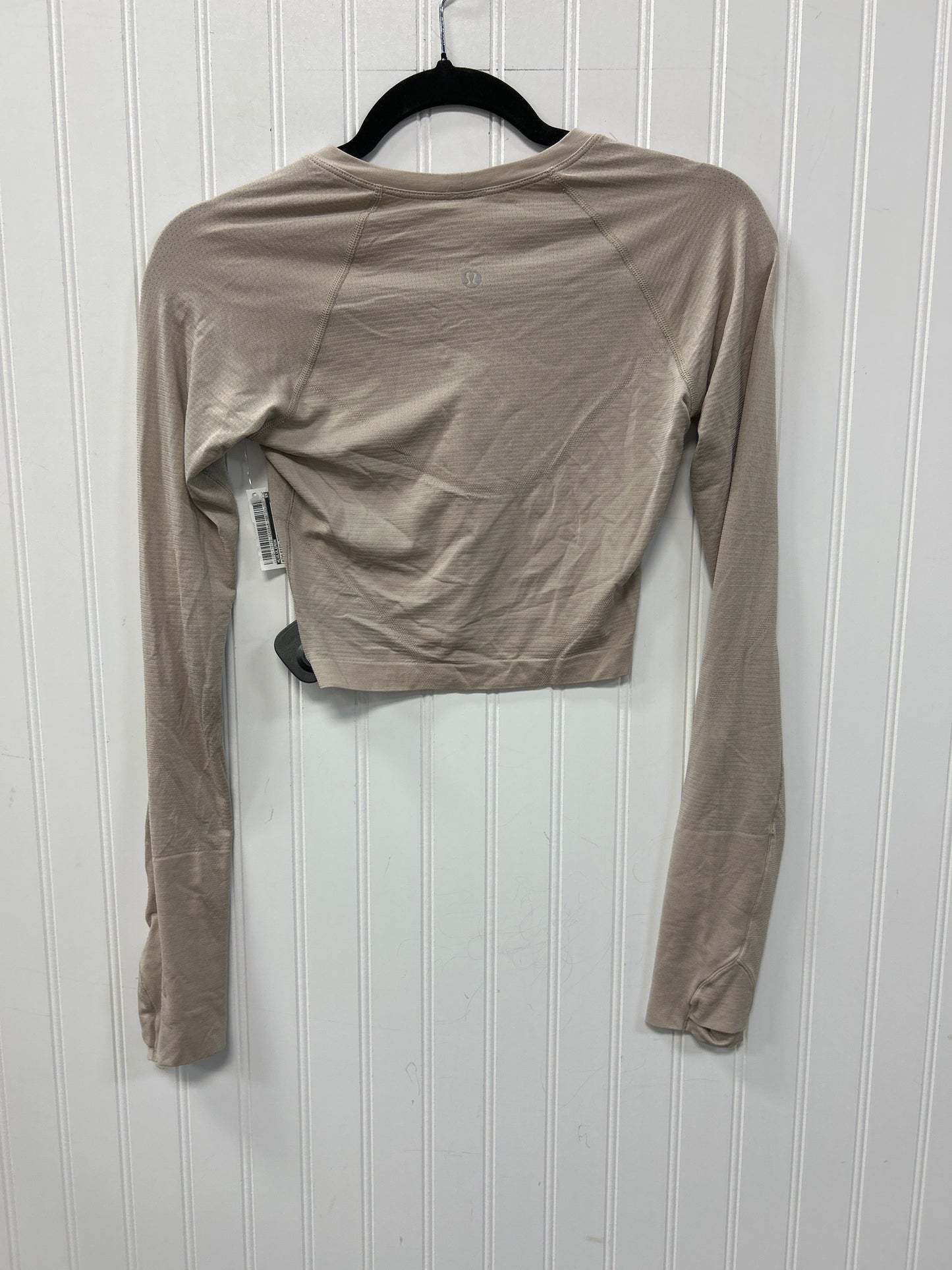 Athletic Top Ls Crewneck By Lululemon In Tan, Size:4