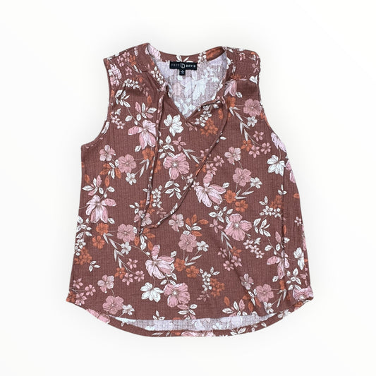Top Sleeveless By Fred David In Brown & Pink, Size:L