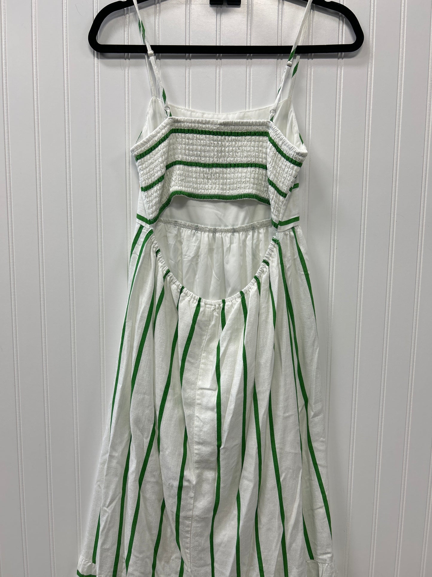Dress Casual Maxi By By The River In Green & White, Size:M