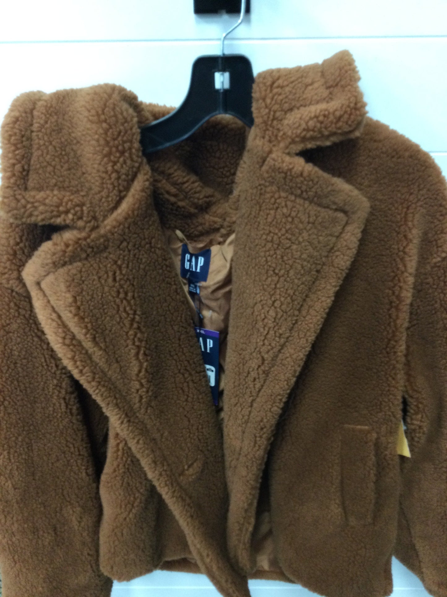 Coat Faux Fur & Sherpa By Gap In Brown, Size:1X