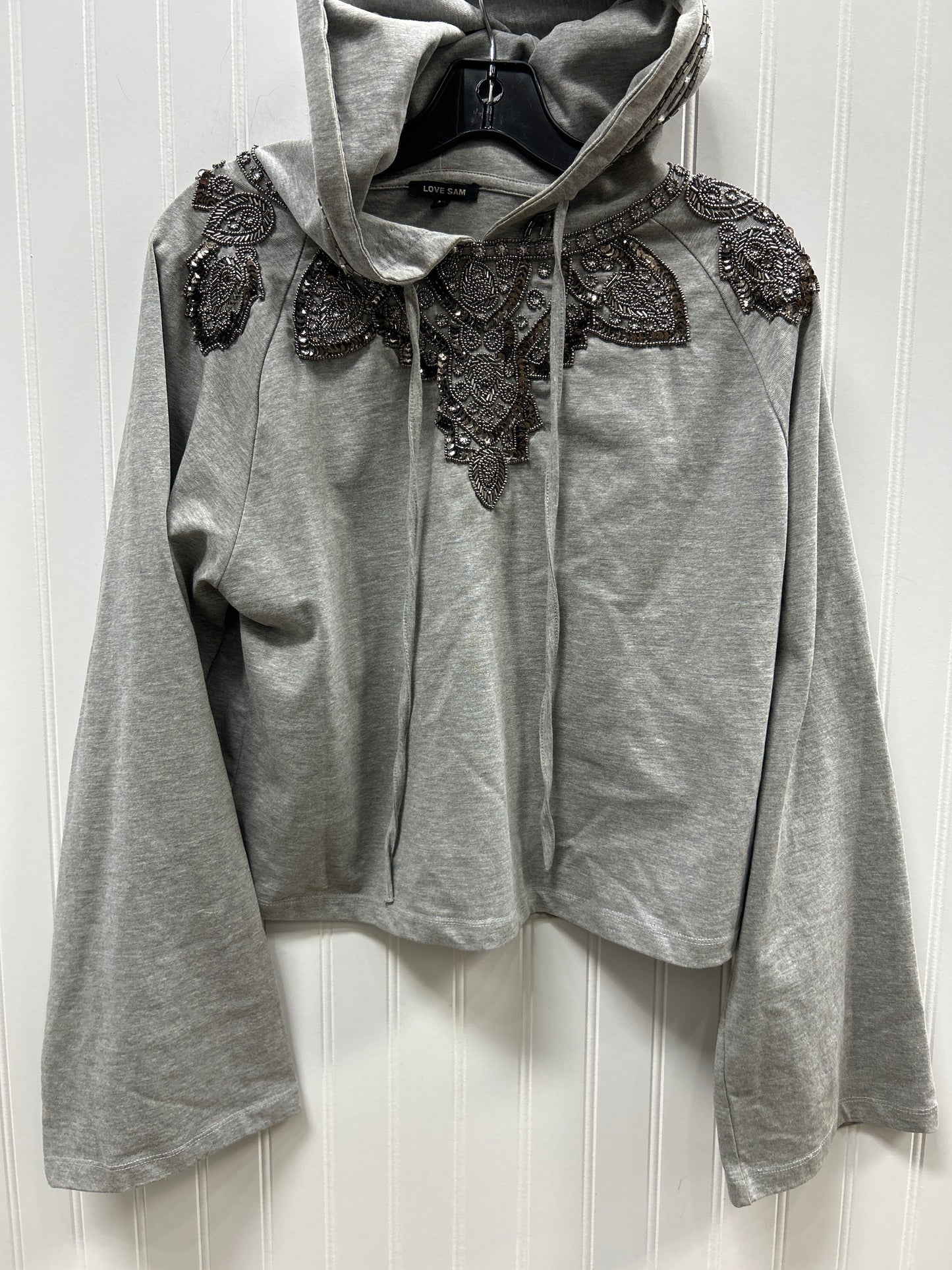 Sweatshirt Hoodie By Clothes Mentor In Grey, Size:M