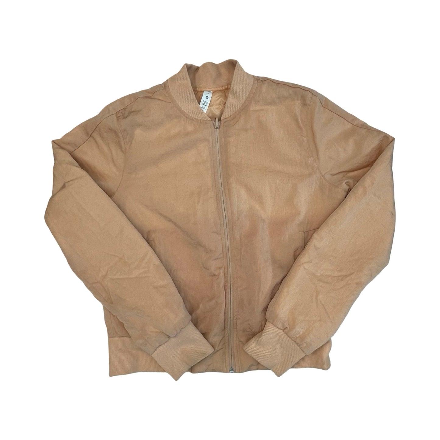 Athletic Jacket By Lululemon In Orange, Size:6