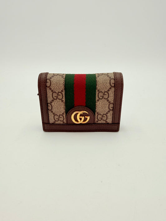 Wallet Luxury Designer By Gucci In Brown, Size:Small