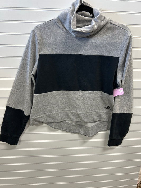 Athletic Top Ls Crewneck By Adidas In Grey, Size:L