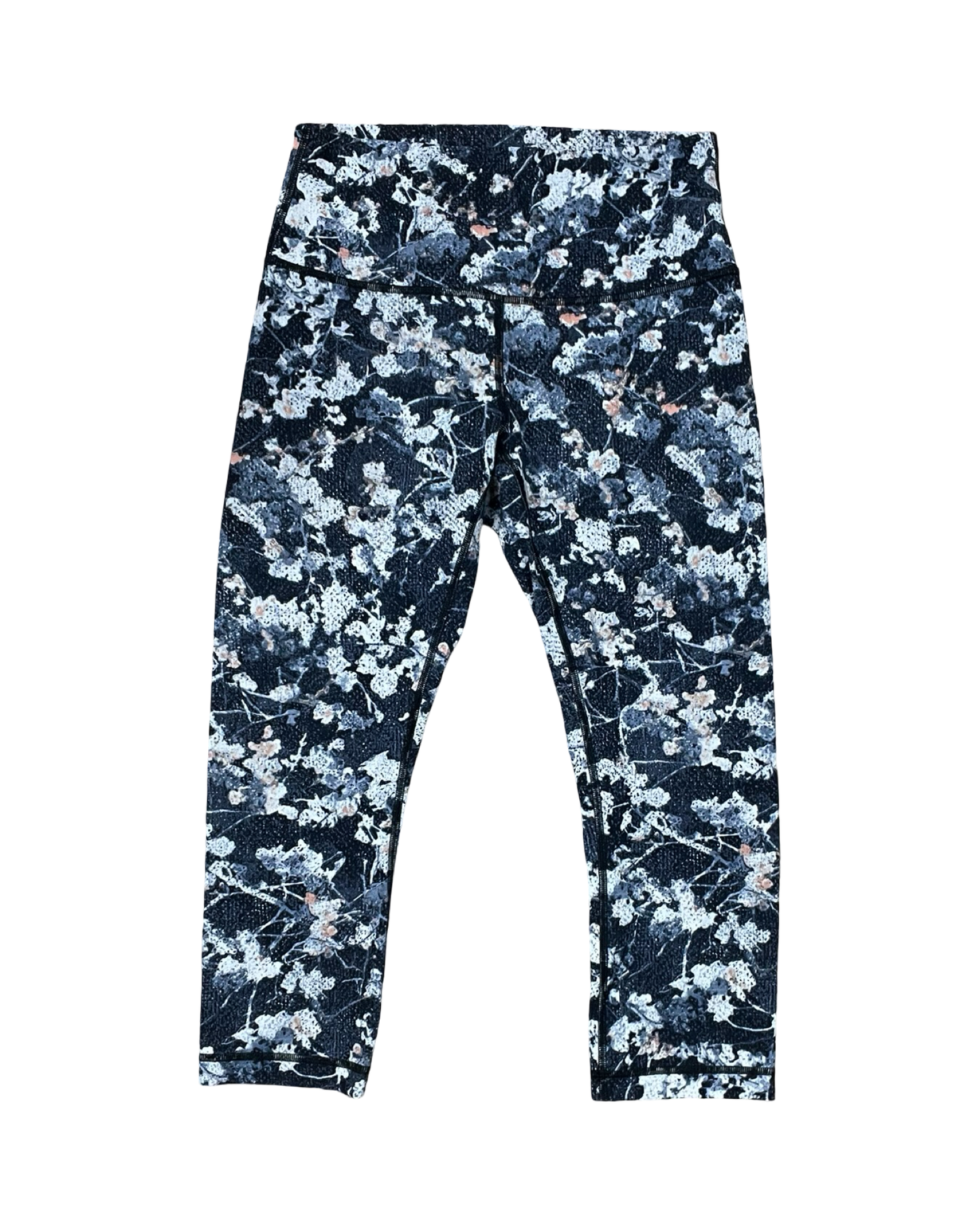 Athletic Leggings By Lululemon In Blue & Cream, Size:M