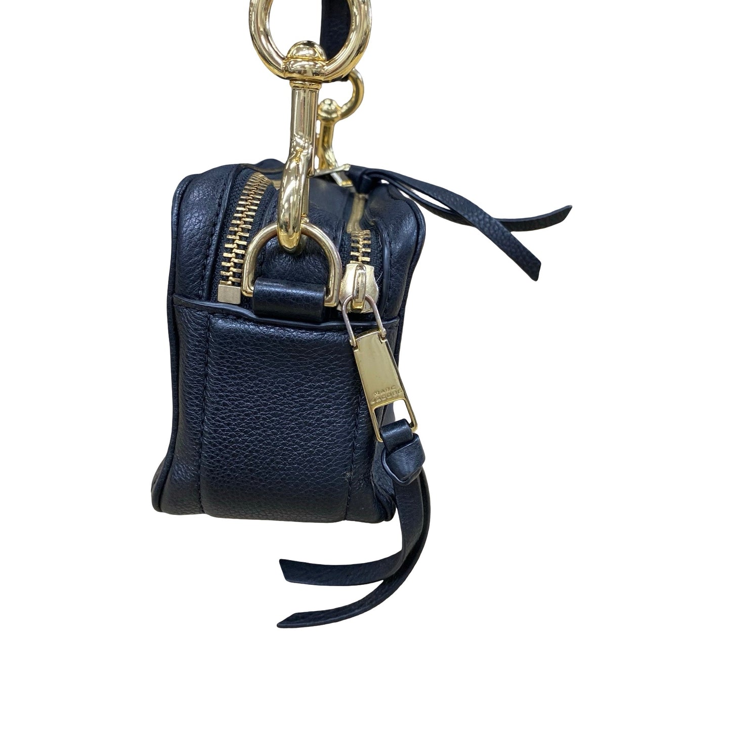 Handbag Designer By Marc Jacobs In Black & Gold, Size:Medium