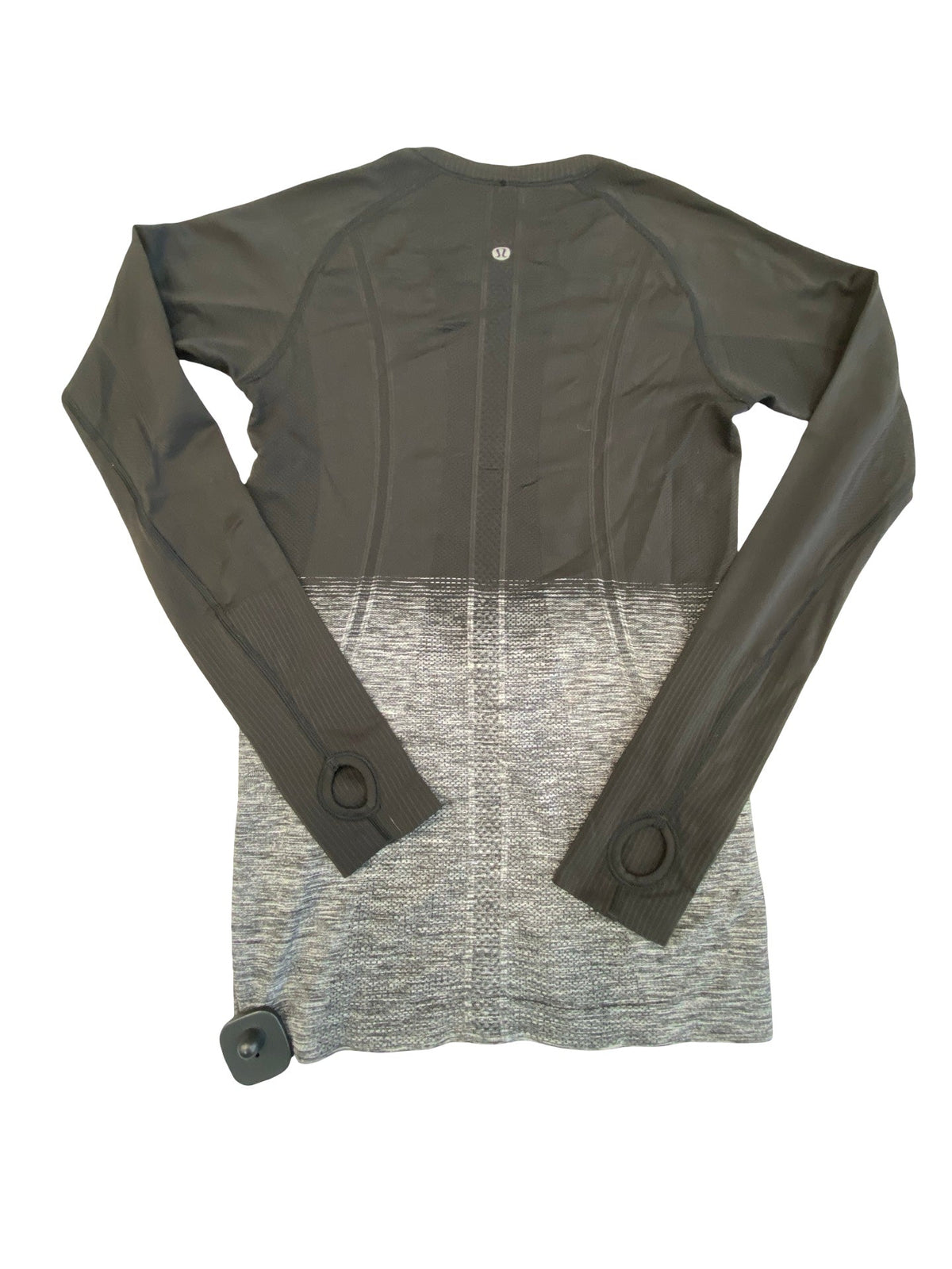 Athletic Top Ls Collar By Lululemon In Black & Grey, Size:6