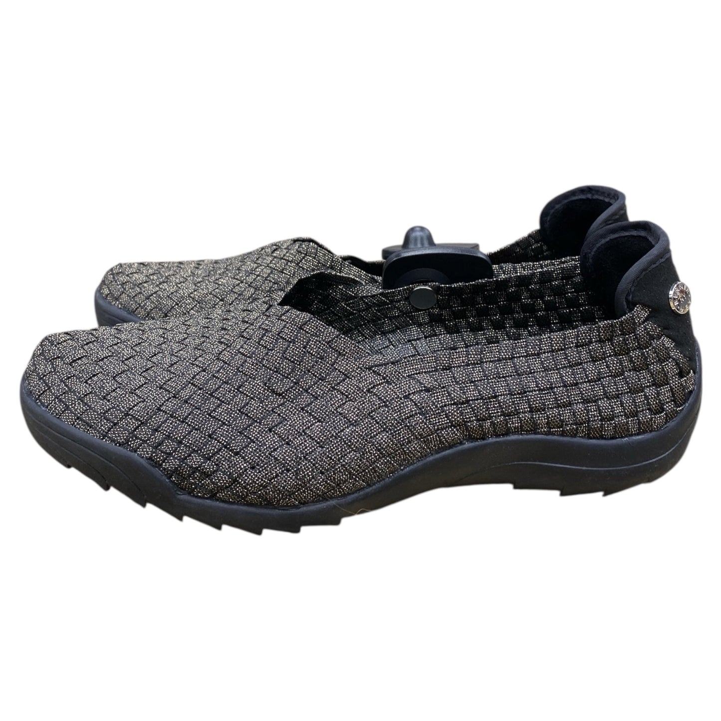 Shoes Flats By Bernie Mev In Black & Gold, Size:9