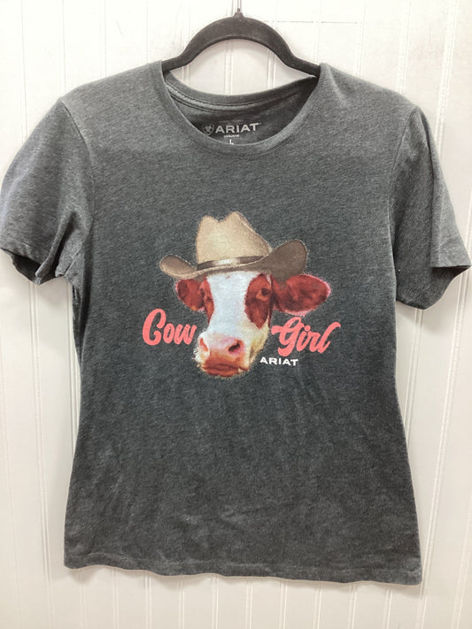 Top Ss By Ariat In Grey, Size:L