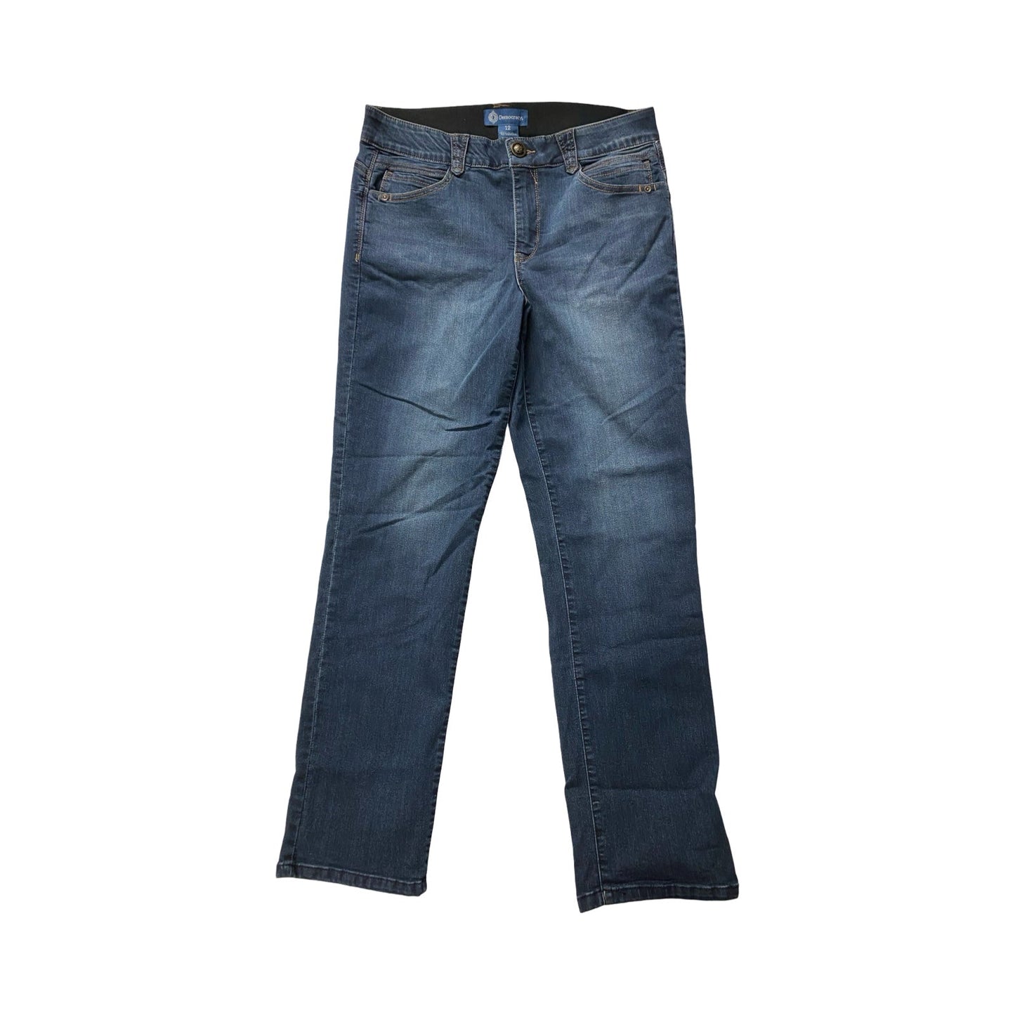Jeans Straight By Democracy In Blue Denim, Size:12
