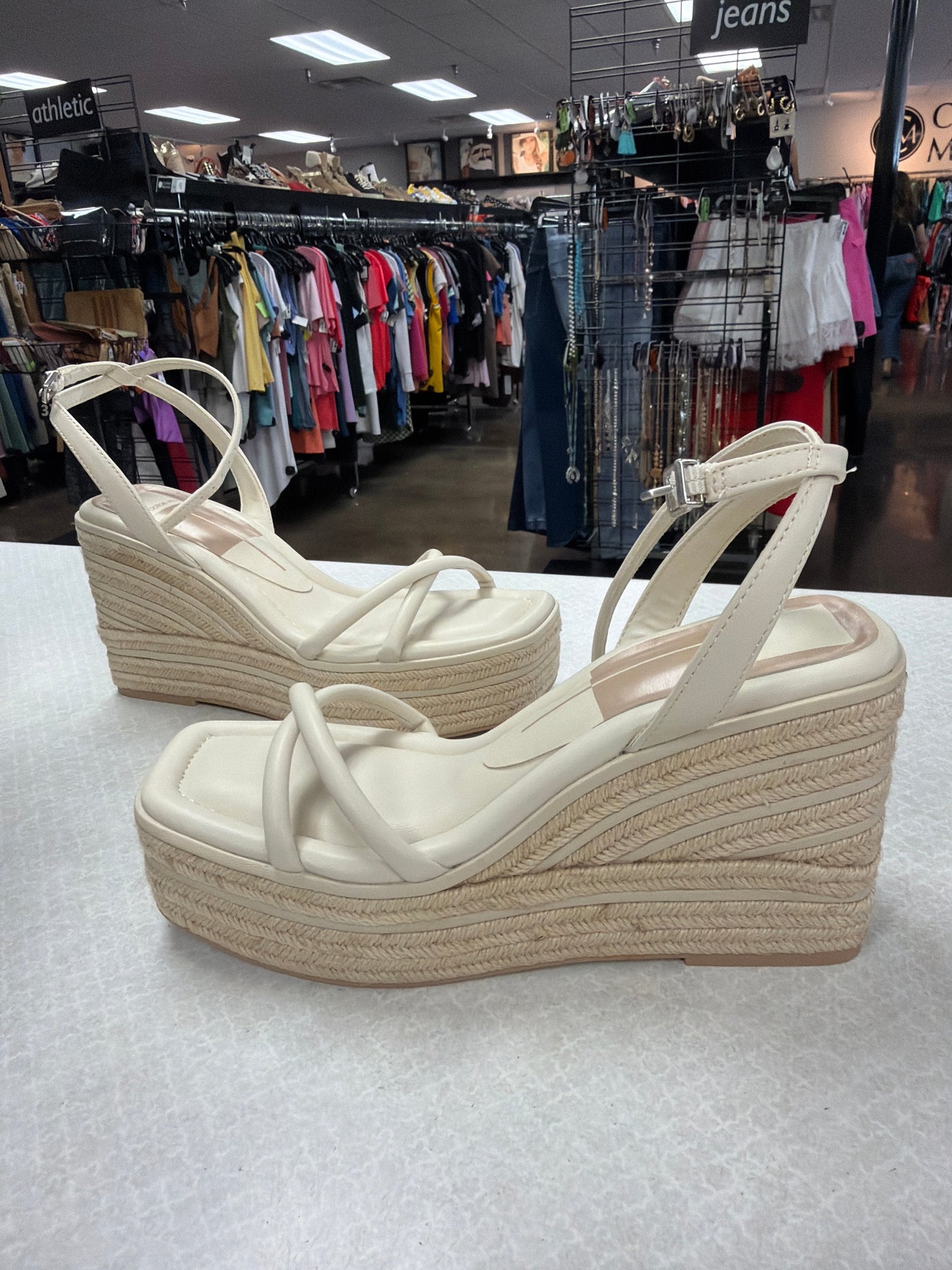 Sandals Heels Wedge By Dolce Vita In Cream, Size:8