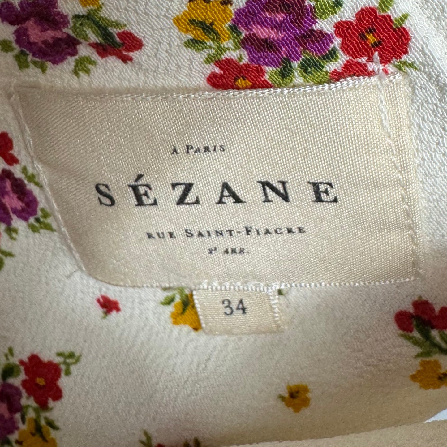 Tie Strap Top Sleeveless By Sezane In Floral Print, Size: 4 (34)