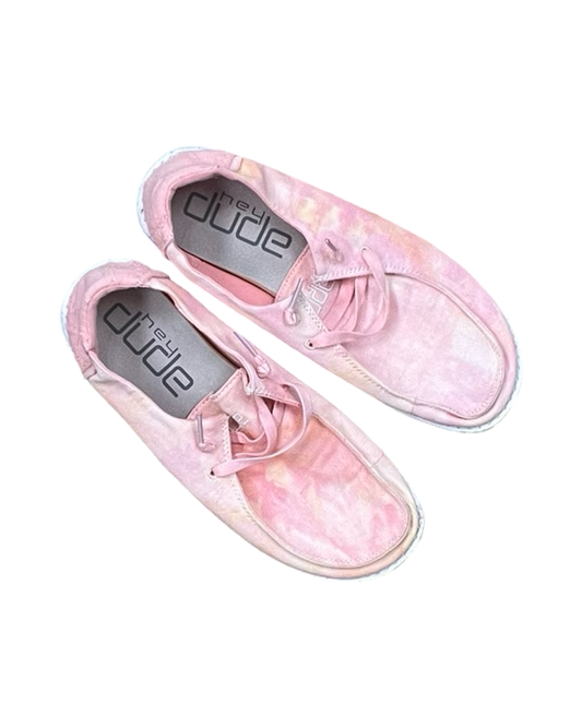Shoes Flats By Hey Dude In Orange & Pink, Size:8