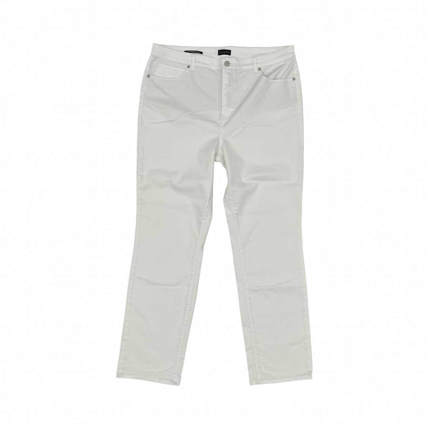 Jeans Straight By Talbots In White Denim, Size:16