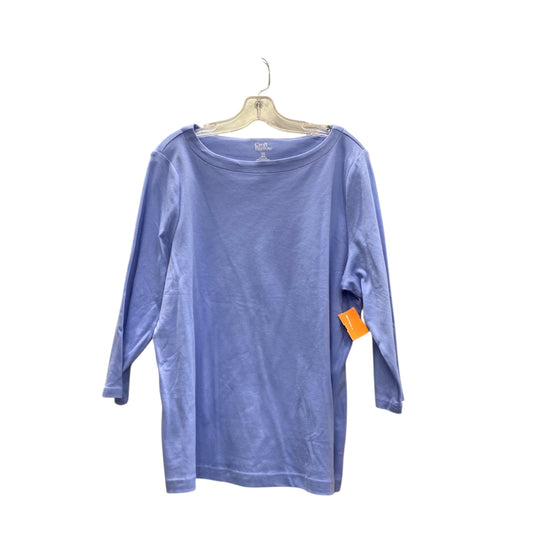 Top 3/4 Sleeve By Croft And Barrow In Blue, Size:1X
