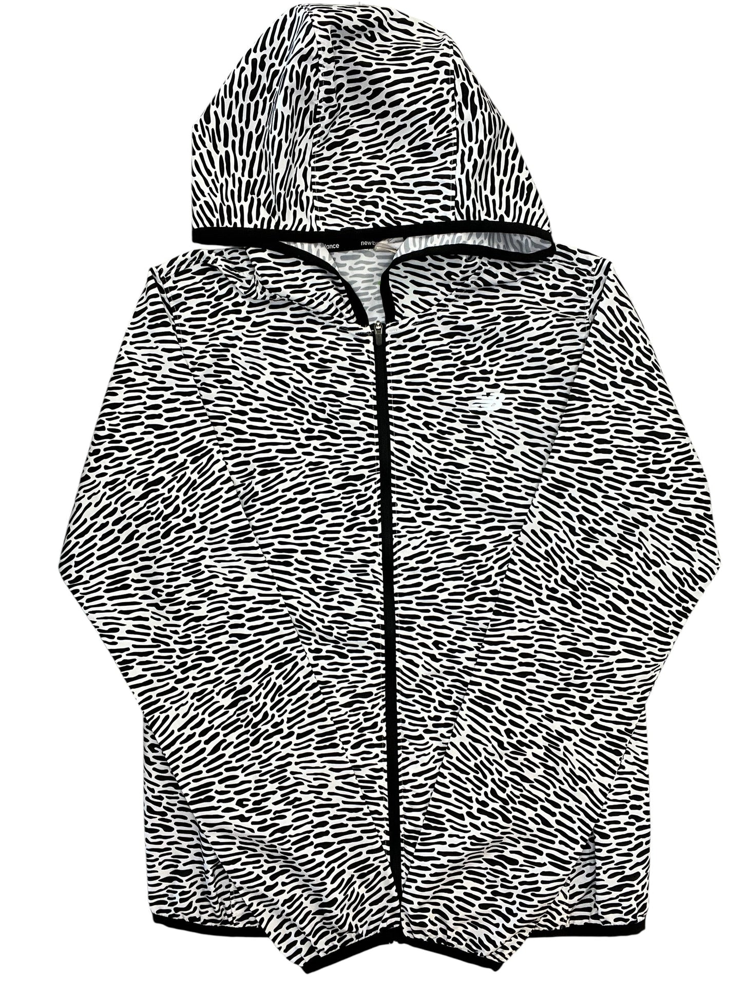 Athletic Jacket By New Balance In Black & White, Size:S