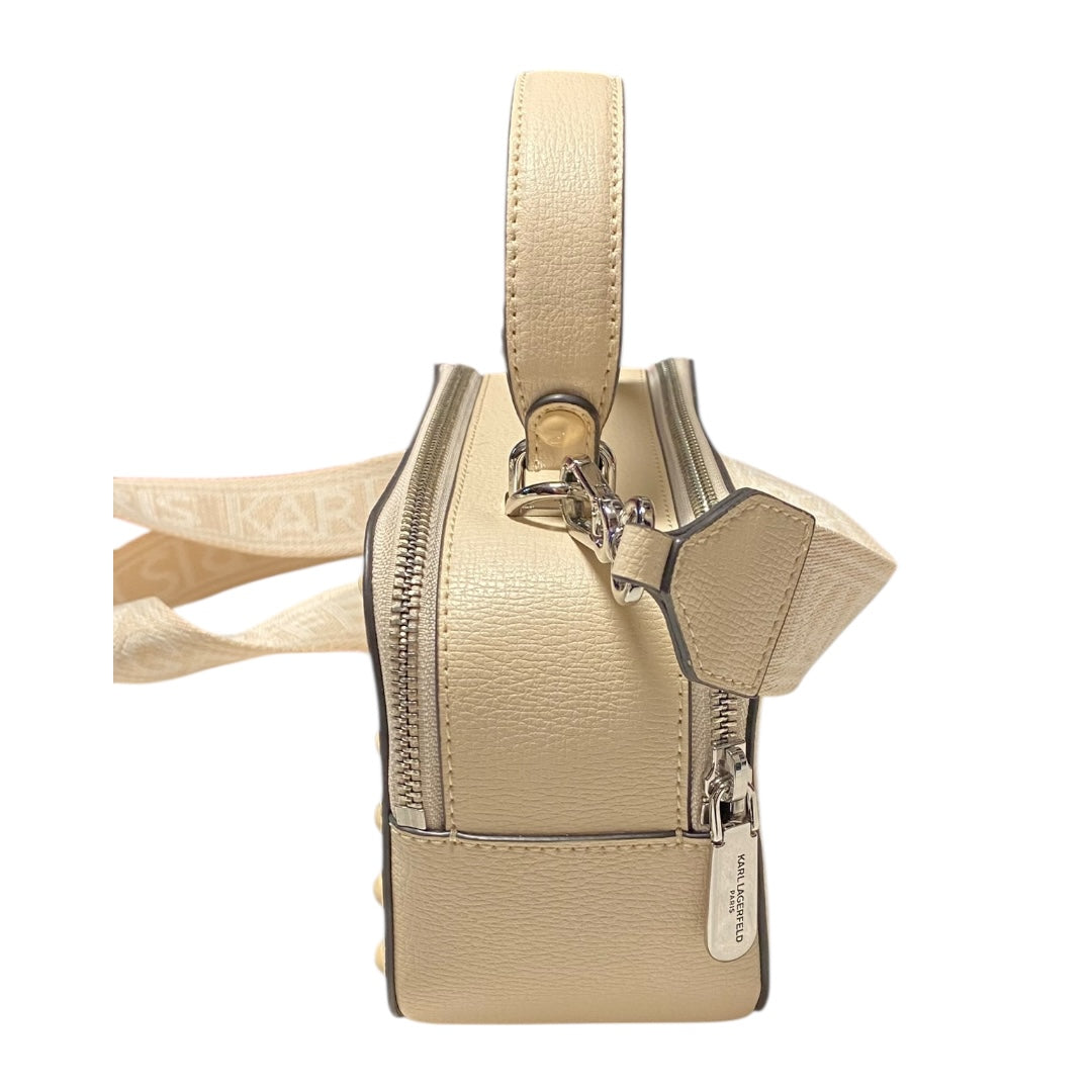 Handbag Designer By Karl Lagerfeld In Cream, Size:Small