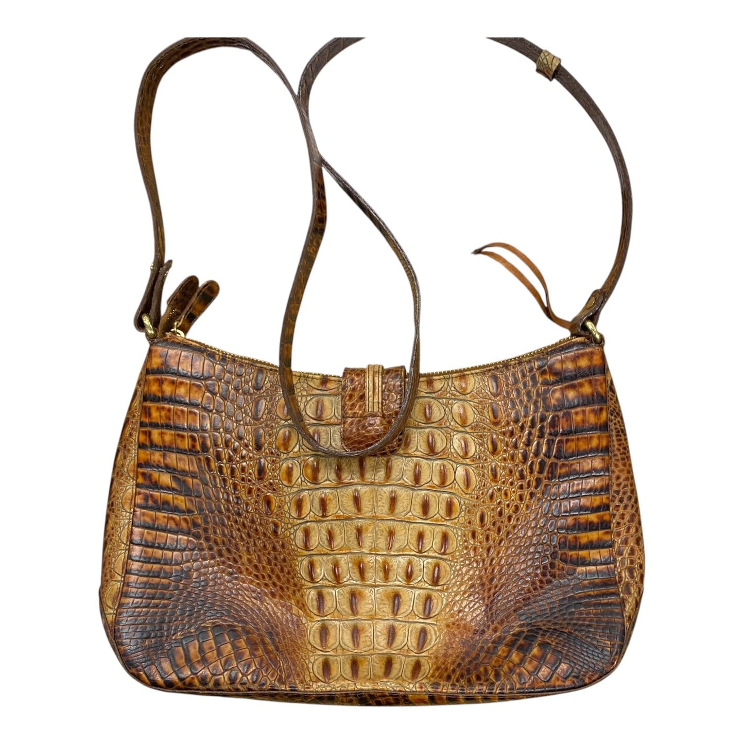 Crossbody Designer By Brahmin In Brown, Size:Medium as is